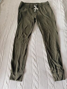Forever 21 Olive Green Jogger Pants with Drawstring Cotton Size L